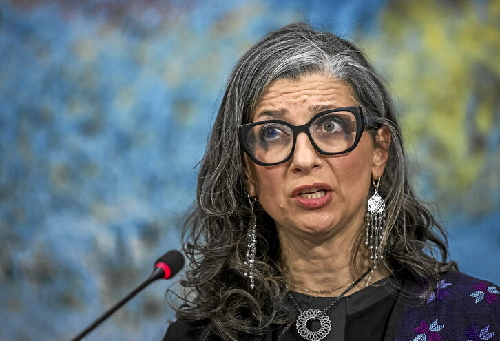 La relatora especial de la ONU para Palestina, Francesca Albanese.