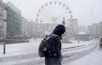 Gasteiz, durante una nevada el pasado mes de enero.