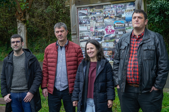 Aitor López, Paul Yarza, Eneritz Azpitarte y Ander Goikoetxea, en su comparecencia en Eitzaga.