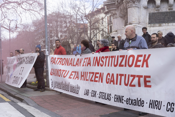 Movilización sindical para denunciar los accidentes laborales.