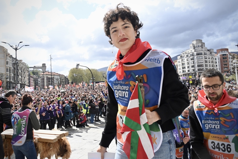 Leire Casajamou, mezuaren egileetako bat, lekukoa ireki aurretik. 