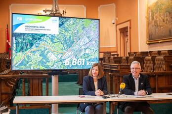 Laborda y Asensio han presentado los cuatro tramos entre Irun y Errenteria.