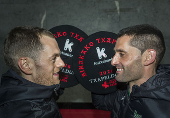 Laso eta Albisu, aurrez aurre, Ataunen, Binakako Txapelketako finala irabazi eta biharamunean.