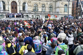 Acto final de Korrika en Bilbo, el domingo pasado.