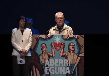 Xabier Euskitze, Euskal Herria Batera plataformaren Aberri Egun bateratuaren aldeko ekitaldian.