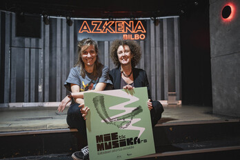 Amaia Ispizua eta Amets Rodriguez, aurtengo kartelarekin.