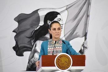 La presidenta mexicana, Claudia Sheinbaum, interviene en el Palacio Nacional de México el pasado 31 de marzo.