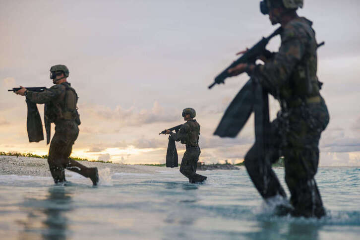 Iimagen de archivo de unas maniobras militares en las islas Chagos.