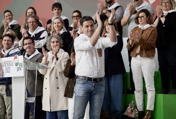 Imanol Pradales durante el último Aberri Eguna.