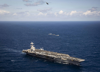  El portaviones USS Gerald R. Ford, que participa en la operación de EEUU.