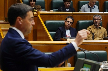 Pradales interviene ante Otxandiano en el Pleno de este viernes.