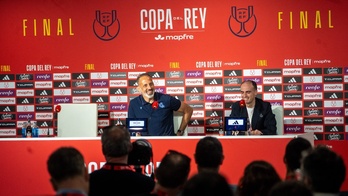 Matarazzo, en la sala de prensa de La Cartuja.