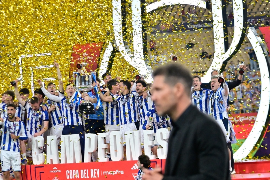 El entrenador del Atlétoco de Madrid, Simeone, poco tenía que celebrar.
