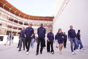 Varias de las destacadas figuras internacionales del deporte, en el Beti Jai de Madrid.