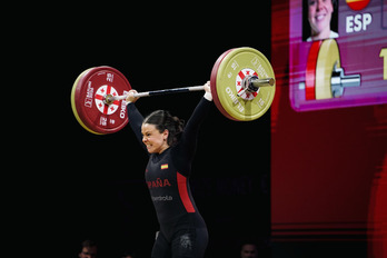 Naroa Arrasate, en pleno esfuerzo.