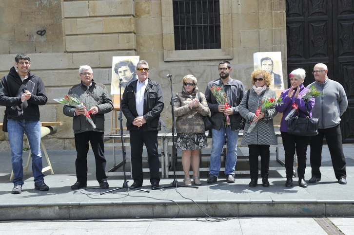 Acto de recuerdo a Aniano Jiménez y Ricardo García Pellejero en Lizarra en 2016.