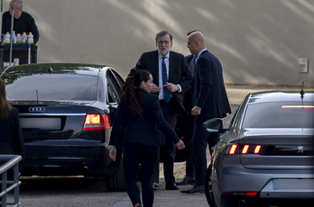 Mariano Rajoy, a su llegada a la Audiencia Nacional.