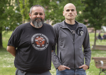 Oier Bidaurrazaga y Aitor Merino en Amurrio.