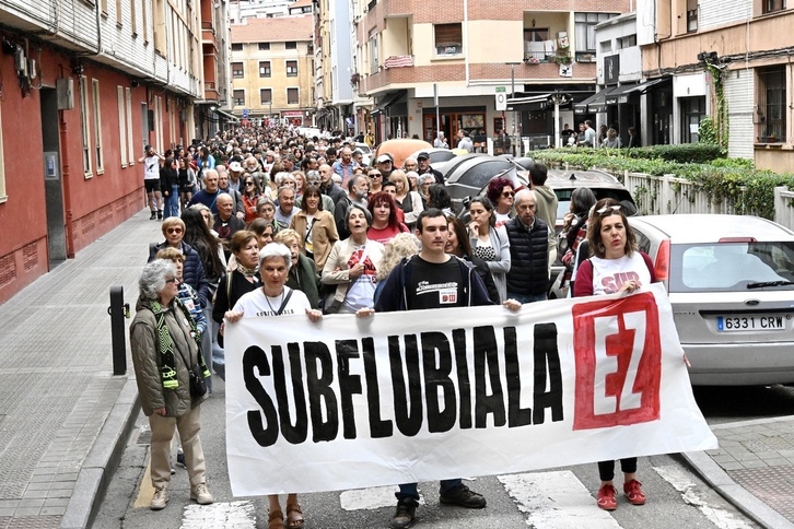 Subflubialaren proiektuaren kontrako manifestazioa, Getxon.
