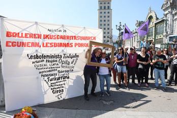Ikusgarritasun lesbikoa aldarrikatu du Bilbo Feminista Saretzen plataformak Bilbon.