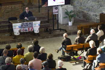 Antonio Turiel, en una charla ofrecida en Hernani en mayo del pasado año.