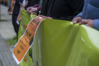 Movilización de trabajadores en defensa de sus puestos de trabajo, en este caso en la empresa Estaños Matiena de Zumaia.
