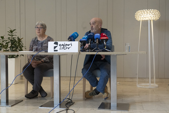 Pilar Garaialde Egiari Zorreko kidea eta Eneko Etxeberria "Naparra"-ren anaia pasa den ostiraleko prentsaurrekoan