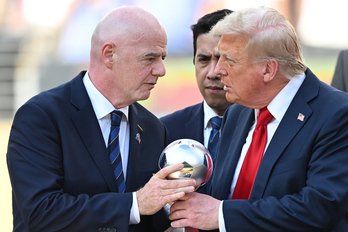 Gianni Infantino junto con Donald Trump.