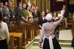 Ajuria y Arregi durante el agurra que se ha dispensado a la edil saliente.