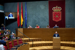 Pleno de este jueves en el Parlamento navarro.