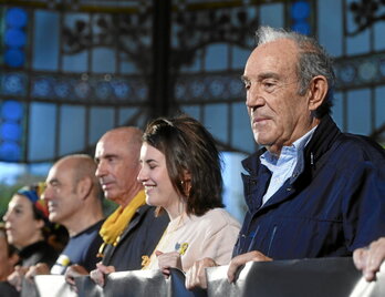 Carlos Garaikoetxea, en una movilización de Gure Esku en 2019.