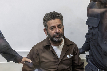 Saif Abu Keshek, en el tribunal de Ashkelon este martes.
