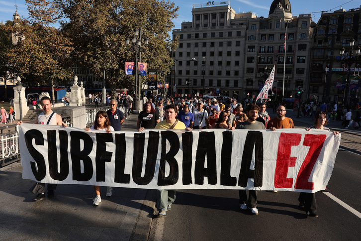 Manifestación en Bilbo contra el proyecto.