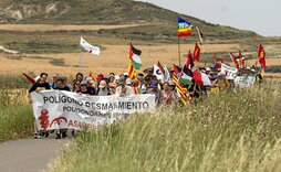 Marcha a favor del desmantelamiento del polígono de tiro de Bardenas el año pasado.