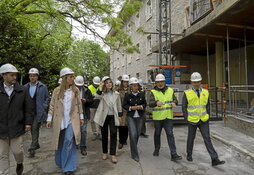 Garmendia y Cancela, en la visita a las obras este martes.
