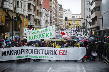 Imagen de archivo de una manifestación contra los macroproyectos de renovables.