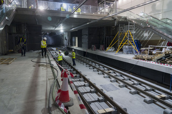 Restan dos meses para que se abra la nueva estación del Topo en Pasai Antxo.