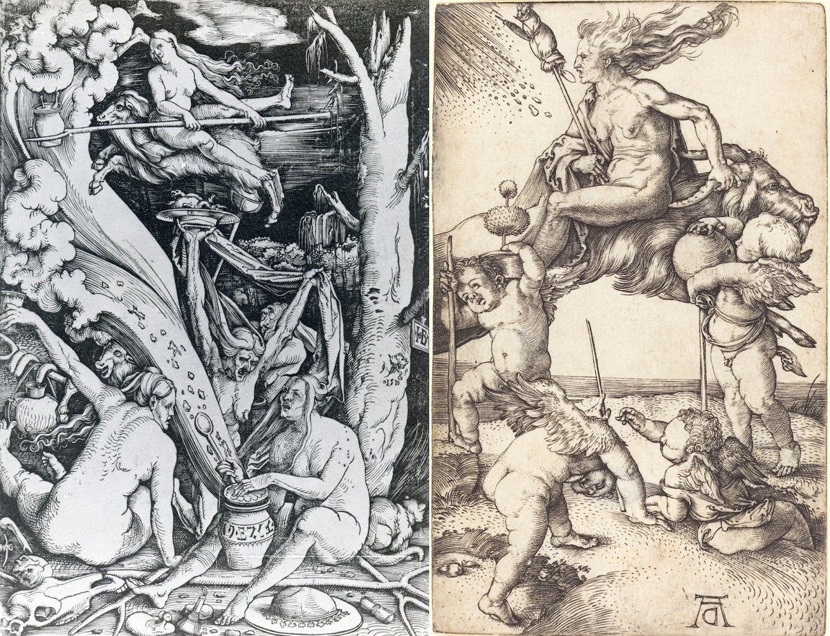 Representaciones de las brujas realizadas por Hans Baldung Grien y Alberto Durero. (WIKIPEDIA)