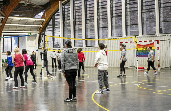Actividad deportiva celebrada recientemente en Gasteiz contra los discursos LGTBIfóbicos.