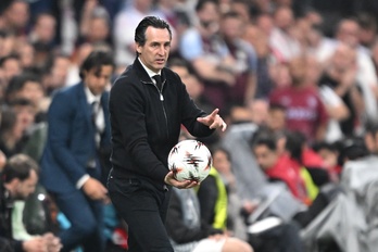 Unai Emery, durante la final de la Europa League.