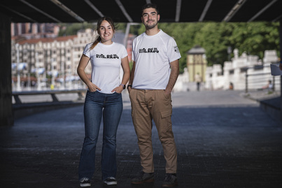 Arrate Llorente eta Antxon Agirre, Lasterka Askatasunera antolakuntzako kideak.