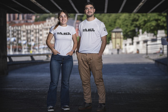 Arrate Llorente eta Antxon Agirre, Lasterka Askatasunera antolakuntzako kideak.