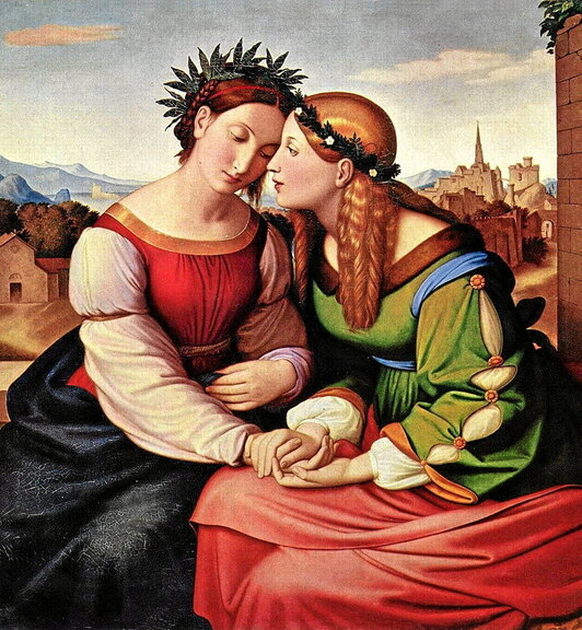 «Italia eta Alemania» obra, Johann Friedrich Overbeck artistak margotua, italiarren eta alemaniarren arteko fusio harmonikoa irudikatzeko asmoz.