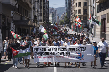 La marcha, camino al Ayuntamiento. 