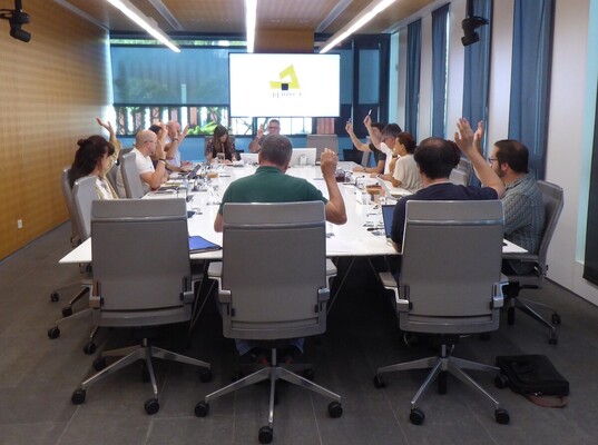 Momento en que la comisión de Juntas Generales de Gipuzkoa ha votado la resolución.