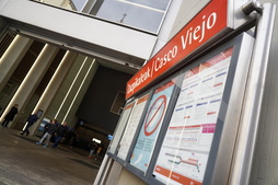 Acceso a la estación de Metro del Casco Viejo.