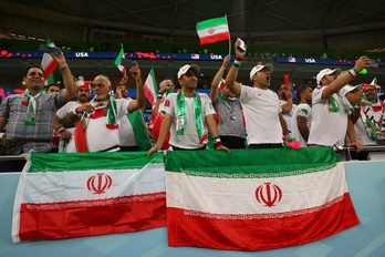 Aficionados de Irán, apoyando a su selección en el Mundial de 2022.