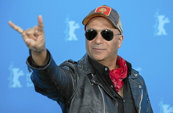 Morello, en febrero en la Berlinale durante el photocall del documental «The Ballad of Judas Priest».