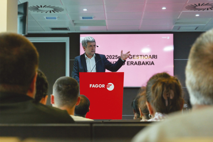 Joxean Alustiza, en su última Asamblea General como presidente.