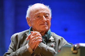 Edgar Morin durante una ceremonia de la UNESCO en 2021.